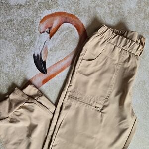 3/$25 Divine Stretch JDM Uniforms Tan Beige Scrub Pants Joggers Cargo Large